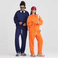 Pantalon de survêtement unisexe en coton épais, coupe droite, avec logo personnalisé, broderie, molleton chaud, décontracté, vente en gros OEM