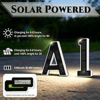 Lampes LED solaires étanches IP65, numéros de maison, lettres de signalisation extérieure, plaque de décoration pour jardin, cour, rue, maison