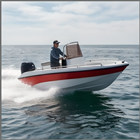 Bateau de planage Chaser 430 de 4,3 m, fond en V à 14 degrés, bateau de pêche en fibre de verre, moteur hors-bord max. 60 CV