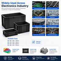 Contenedor de Plástico Ligero de 400*300*170 mm, Caja de Circulación Antiestática de PP para Componentes Electrónicos