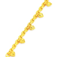 Bracelet Cœur Pêche Plaqué Or 24K Z H Fashion – Chaîne et Maillons Tendance – Bijoux en Laiton en Gros pour Accessoires Féminins