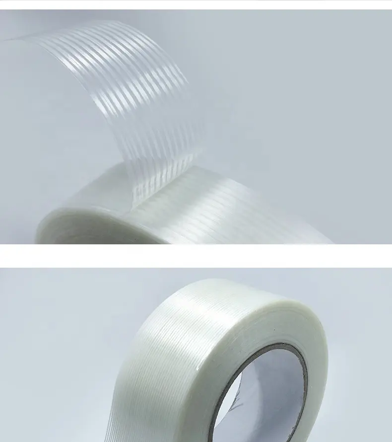 包装用ホットメルトグラスファイバー接着剤フィラメント強化ストラップテープ
