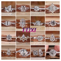 Bague de Fiançailles VVS Moissanite en Or Massif 10K 14K 18K pour Femme, Bague en Or Argent 925 avec Diamant Émeraude Taille Ovale Radiant