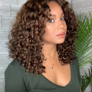 Perruque synthétique en maille tricotée à la machine, boucles crépues, résistante aux chocs, ondulations <span class=keywords><strong>afro</strong></span> naturelles, résistante à la chaleur, vente en gros - Product Image 4
