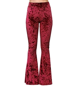 Pantaloni a Zampa in <span class=keywords><strong>Velluto</strong></span> da Donna, <span class=keywords><strong>Leggings</strong></span> Casual a Campana per Yoga con Chiusura Elastica in Vita, Tinta Unita per Ragazze e Signore - Product Image 3
