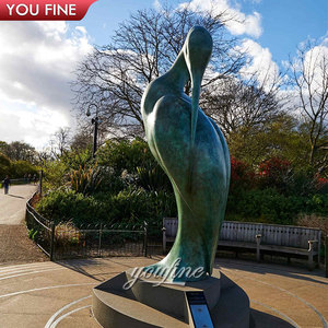Sculpture d'oiseau <span class=keywords><strong>héron</strong></span> abstrait en bronze YOUFINE, grande statue de grue en métal pour la décoration paysagère de jardin - Product Image 5
