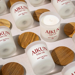 AIKUN Manufacturer OEM <b>Bulk</b> Custom Decorative Aromatic Soy Wax Glass <b>Candle</b> in Dining Table Centerpiece Wedding Decor Event - Product Image 1