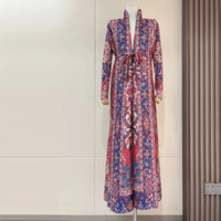 Mode féminine Dubaï Abaya musulmane traditionnelle élégante Cardigan plissé Robe ethnique Vente en gros d'usine Abaya polyester grande taille