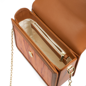Bolso de Hombro de Cuero Genuino con Chapa de Madera de Lujo, Elegante y de Primera Calidad, Diseño Personalizado, Bolso de Diseñador para Mujer - Product Image 5