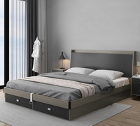 Chine en gros lit ensemble mobilier multifonctionnel reine king size lit cadre de panneau double lit coffre avec soulever conception simple