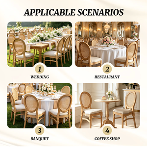 Chaise de mariage populaire à dossier rond en résine PP, style démontable, avec assise en rotin et finition imitation bois <span class=keywords><strong>Louis</strong></span> - Product Image 5