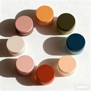 5g 10g 15g 20g 30g 50g 60g 100g 200g Round <b>Empty</b> Matte Glass Eye Cream Cosmetic <b>Jars</b> With Square Custom Paper Box - Product Image 2