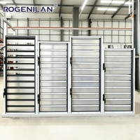 Volets persiennes extérieurs en aluminium et verre Rogenilan personnalisés, à lamelles réglables et finition givrée pour fenêtre