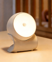 Lampu Kabinet LED Sensor Tubuh Cerdas, Lampu Dinding Magnetik Nirkabel Mengambang untuk Dapur, Lampu Baca Samping Tempat Tidur, Lampu Malam