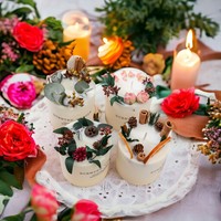 Ensemble de bougies en cire de soja de luxe faites à la main fleurs séchées bougies parfumées de luxe pour l'anniversaire Saint Valentin ensemble de cadeaux de pot de Thanksgiving