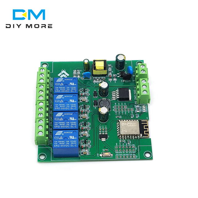 AC/DC ESP8266 WIFI 4 Channels Relay Module Development Board Module New