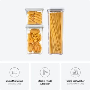 Clear Rectangular <b>Plastic</b> Food Storage <b>Containers</b> with <b>Lids</b> Airtight Design for Kitchen Use 1-3L Capacity Minimalist Style - Product Image 3