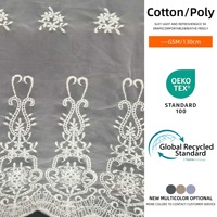 Tissu en dentelle florale respirant et hydrosoluble 100% coton pour vêtements ou robe hawaïenne, tissu en dentelle brodée