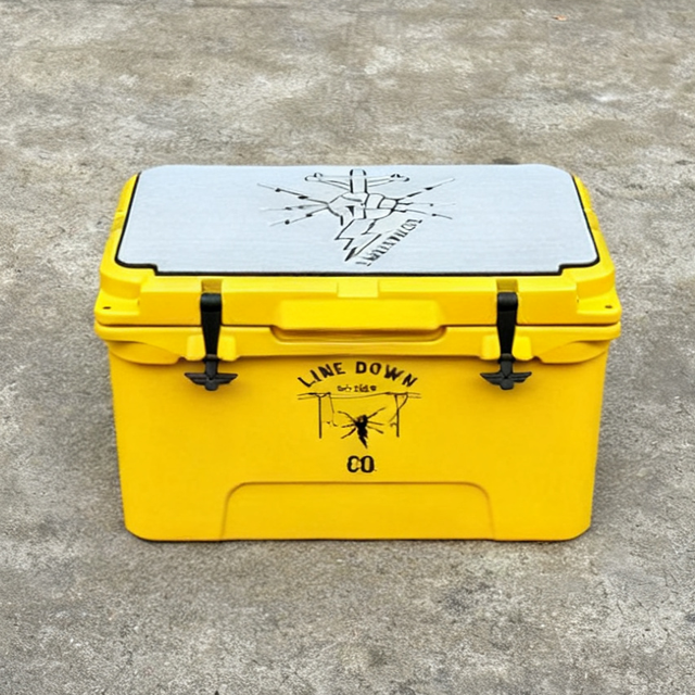 Professional Manufacture Outdoor Modern Cool Ice Box Custom Logo Printing Rotomolded Thermal Waterproof PE 45L Large Cans