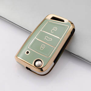 Para VW Volkswagen Golf 7 MK7 Tiguan MK2 TPU Shell Fob Car Flip Key Case Cover para Seat Ateca <span class=keywords><strong>Leon</strong></span> <span class=keywords><strong>FR</strong></span> Ibiza Skoda Octavia Kodiaq - Product Image 4