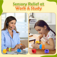 Bracelet texturé en silicone HMJ, jouet sensoriel anti-stress, jouet tactile pour les doigts, jouet silencieux EDC pour le bureau, pour adultes et enfants, TDAH