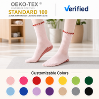 Chaussettes de yoga en coton à volants avec logo personnalisé OEM, chaussettes de sport antidérapantes en jacquard tricoté, respirantes, pour femmes, pour l'automne, pour le Pilates