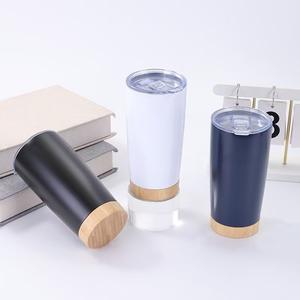 Vaso de acero inoxidable Yongkang de 20 oz, taza de viaje con doble pared aislante y base de corcho, diseño recto para uso en movimiento. - Product Image 3