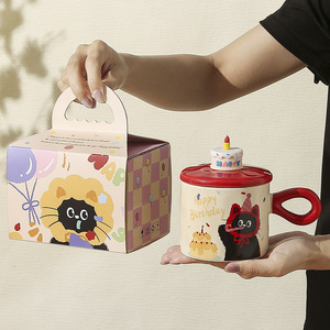 Taza de Café de Cerámica con Diseño de Gato Adorable, Tazas de Cumpleaños para Niñas - Product Image 6