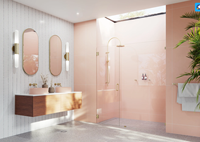 Kit d'unité de portes de douche et d'accessoires personnalisables pour salle de bain en verre de luxe sans cadre