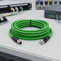 Connecteur mâle 8 broches M8 à code A, avec noyau en caoutchouc isolant ignifuge, personnalisable en gros, et écrou antidérapant à roulement