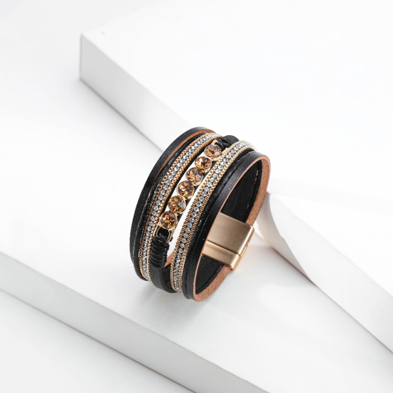 vegan leather bracelet wrap with magnetic clasp