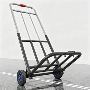 Steel Hand Cart with 2 Wheels Durable Foldable <b>Platform</b> <b>Trolley</b> Silver Powder Coated Frame for Heavy Duty Use - Product Image 6