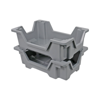 QS Precision Agriculture Optimisé Sanitaire Gris 600x400x190mm Offset Empilage Insecte Élevage Conteneur