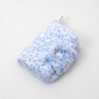 Portefeuille mini mignon en peluche imprimé léopard, style rétro, doux et moelleux, à trois volets, avec poche à monnaie zippée en fausse fourrure et fermeture à bouton-pression