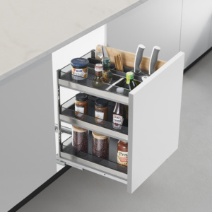 Wholesale 201 Stainless Steel Multi-Function Kitchen <strong>Drawer</strong> with Glass 3 Layers <strong>Pull</strong> <strong>out</strong> Basket for <strong>Storage</strong> - Product Image 2