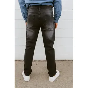 Jeans Skinny da Uomo Adrenaline Neri Elasticizzati a Vita Media con 5 Tasche in Denim Traspirante - Product Image 4