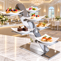 Support à gâteaux XINGPAI pour décoration de mariage, présentoir à thé de l'après-midi, rehausseurs de nourriture en acier inoxydable, support à plusieurs niveaux pour buffet d'hôtel
