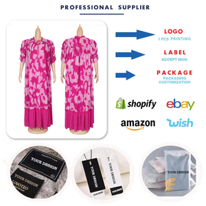 Vestidos de Talla Grande Modernos S10709 para Mujer, Vestido Casual de Gasa con Estampado Floral y Media Manga, Estilo Africano - Product Image 3