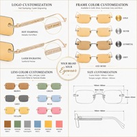 Lunettes de soleil personnalisées avec logo OEM ODM pour hommes et femmes, style rétro vintage, légères, en nylon, protection UV400, vente en gros directe d'usine, sans monture, en métal