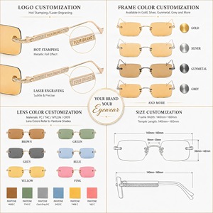 Gafas de Sol Sunray con Logotipo Personalizado OEM ODM, Retro Vintage, Lentes de Nailon con Protección UV400, Venta al Por Mayor Directa de Fábrica, Montura Metálica Sin Aro para Hombre y Mujer - Product Image 3