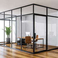 Cloisons de bureau modernes en verre, escaliers, utilisation hôtelière, verre trempé insonorisé, plat/givré/à motifs/teinté, décoration