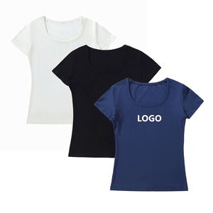 Camisetas de Mujer al por Mayor, 260 g/m², Cuello Redondo, Logotipo Personalizado, Diseño Veraniego, Corte Ajustado - Product Image 1