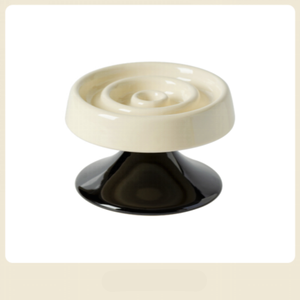 Gamelle ergonomique surélevée en céramique brillante bicolore, anti-ballonnements, à alimentation lente, avec motif <span class=keywords><strong>labyrinthe</strong></span> circulaire, pour chaton - Product Image 4