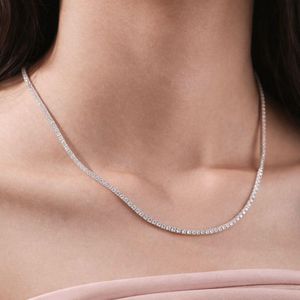 Elegante Collar Gargantilla de Tenis con Diamantes Chapado en Oro Rosa y Cadena de Eslabones, Diseño Minimalista para Regalo de Boda y Compromiso - Product Image 1