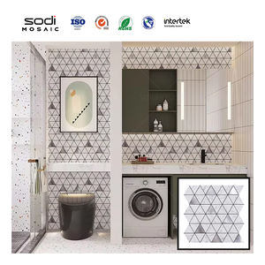 Autocollants de mosaïque en or blanc moderne <span class=keywords><strong>pour</strong></span> salle de bain, <span class=keywords><strong>douche</strong></span>, salon, cuisine, crédence - Revêtement mural imperméable décoratif - Product Image 3