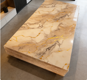 Panel <span class=keywords><strong>de</strong></span> Pared con Textura <span class=keywords><strong>de</strong></span> Mármol Sintético, Resistente al Fuego y a las Llamas, Panel Decorativo <span class=keywords><strong>de</strong></span> Plástico con Protección UV para TV - Product Image 3