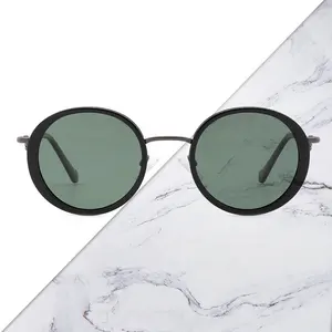 Küçük asetat ve Metal yuvarlak erkekler güneş gözlüğü polarize güneş şemsiyeleri özel güneş gözlüğü çerçeve kadın sürüş gözlük marka tasarımcısı