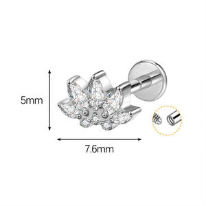 Custom Astm F136 Titanium Piercing De Titanio 16G 1.2 Interne Draad <span class=keywords><strong>Labret</strong></span> Helix Tragus Lob Platte Achterkant Oorbel - Product Image 6