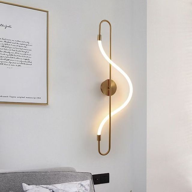 Modern Simple Line Iron LED Creative Minimalist Light Wall Lamps for Indoor Decoration