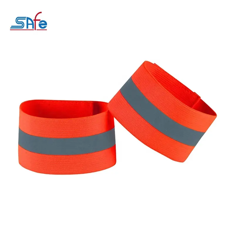 Colorful Fluorescent High Visibility Promotional Gifts elastic Reflective armbands